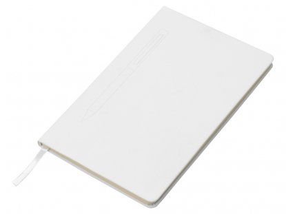 Блокнот А5 Magnet soft-touch с магнитным держателем для ручки, белый