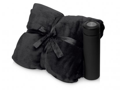 Подарочный набор Cozy hygge с пледом и термосом, черный
