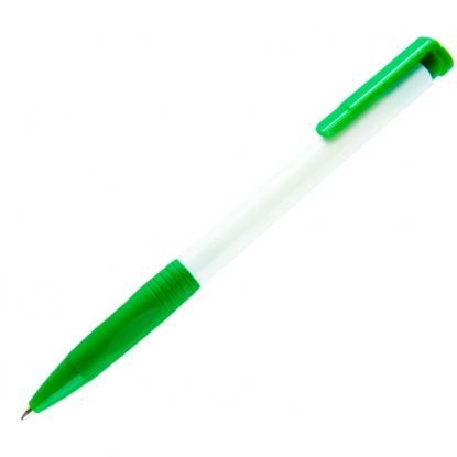 N13, ручка шариковая с грипом, зеленая