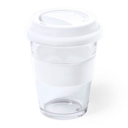 Стакан DURNOX с силиконовой крышкой, прозрачный с белым