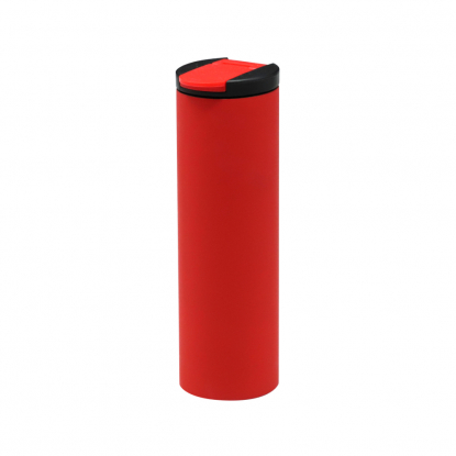 Термокружка с двойной металлической стенкой Rolly софт-тач, красная