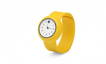 Силиконовые слэп-часы, комбирированные, жёлтые