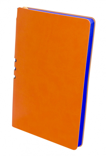 Блокнот Light book А5, оранжевый, синий обрез, вид сбоку