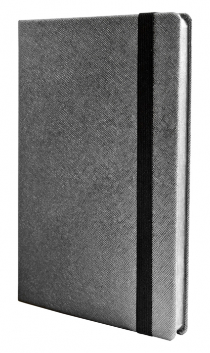 Блокнот Light book А5, серый, с чёрной резинкой
