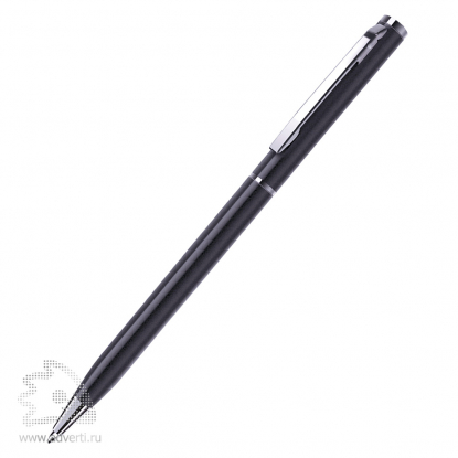 Шариковая ручка Slim Silver BeOne, черно-серебристая