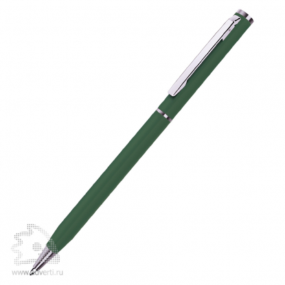 Шариковая ручка Slim Silver BeOne, зелено-серебристая