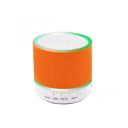 Беспроводная Bluetooth колонка Attilan, оранжевая с подсветкой