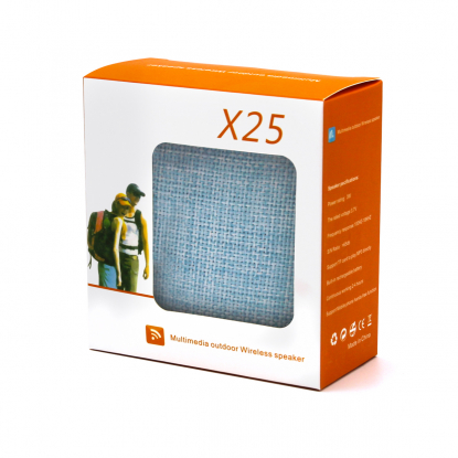 Беспроводная Bluetooth колонка X25 Outdoor, синяя, упаковка