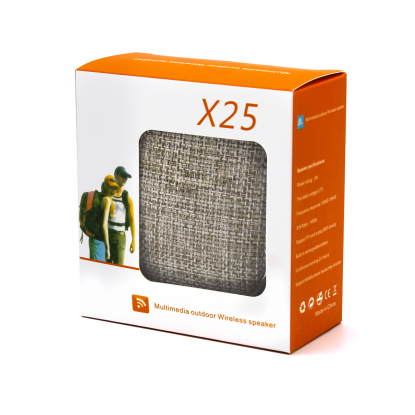 Беспроводная Bluetooth колонка X25 Outdoor, серая, упаковка