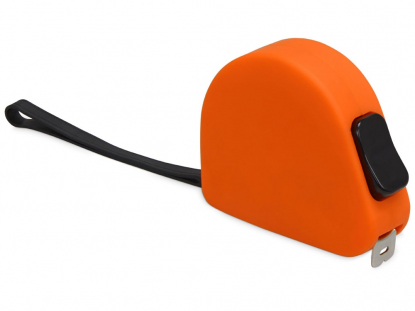 Рулетка Meter софт-тач, 3м, оранжевая, вид сбоку