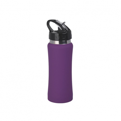 Бутылка спортивная Индиана с прорезиненной поверхностью, фиолетовая