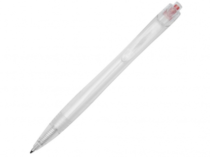 Ручка шариковая Honua из переработанного ПЭТ, прозрачная с красным