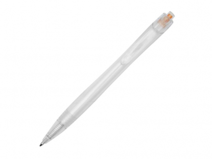 Ручка шариковая Honua из переработанного ПЭТ, прозрачная с оранжевым