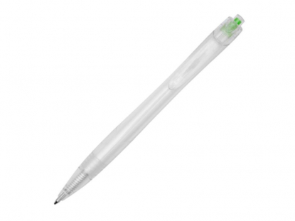 Ручка шариковая Honua из переработанного ПЭТ, прозрачная с зеленым