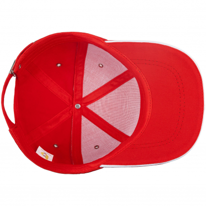 Бейсболка Bizbolka Canopy, красная с белым, вид изнутри