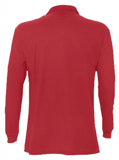 Рубашка поло с длинным рукавом  Star 170, мужская, красная, спина