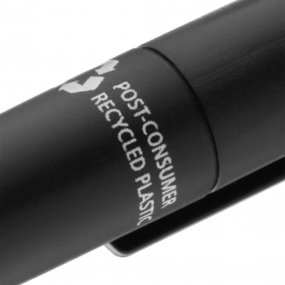Ручка шариковая Crest Recycled, чёрная, информация на ручке