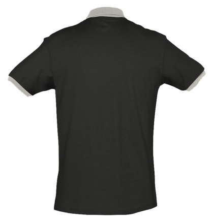 Рубашка поло Prince 190, мужская, чёрная с серым, спина