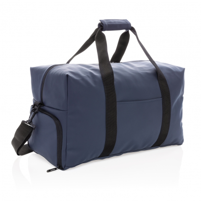 Дорожная сумка из гладкого полиуретана, темно-синяя