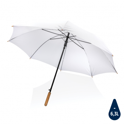 Плотный зонт Impact из RPET AWARE™ с автоматическим открыванием, d120 см, белый