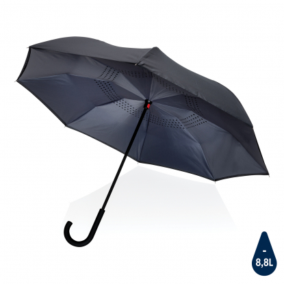 Двусторонний зонт Impact из RPET AWARE™ 190T, d105 см, темно-серый