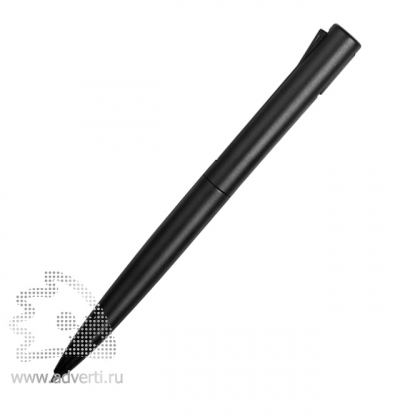Ручка металлическая шариковая Bevel, черная, стержень выдвинут
