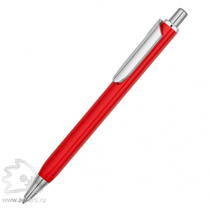 Ручка металлическая шариковая трехгранная Riddle, красная