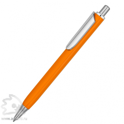 Ручка металлическая шариковая трехгранная Riddle, оранжевая