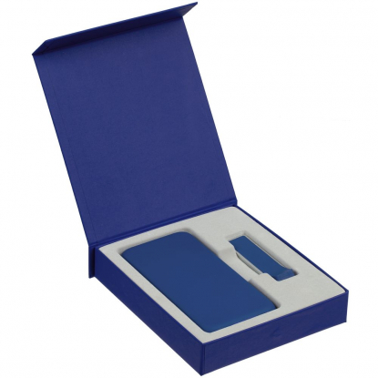 Коробка Rapture для аккумулятора 10000 мАч и флешки, синяя, пример наполнения