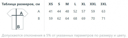 Размерная таблица рубашки поло Eclipse H2X-Dry, женской