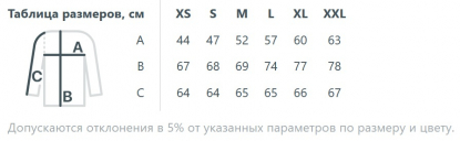 Размерная таблица куртки софтшелл Patrol, женской