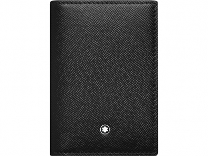 Визитница Sartorial, Montblanc, чёрная снаружи, внутри тёмно-серая