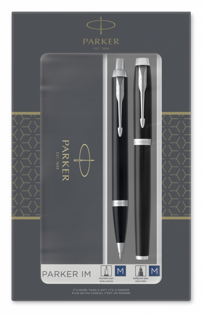 Набор Parker IM Core FK221 Black CT, чёрная с серебристым