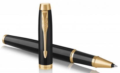 Ручка роллер Parker IM Core T321, чёрная с золотистым