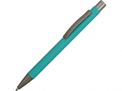 Ручка металлическая soft touch шариковая Tender, бирюзовая