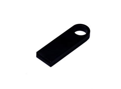 Флешка с мини чипом компактный дизайн с круглым отверстием (ver.1), чёрная