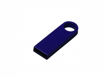 Флешка с мини чипом компактный дизайн с круглым отверстием (ver.1), синяя