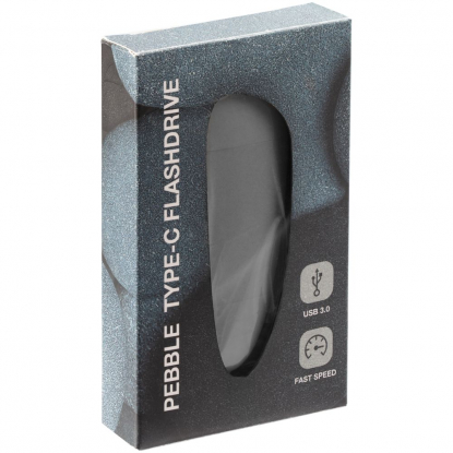 Флешка Pebble Type-C, USB 3.0, серая, в упаковке