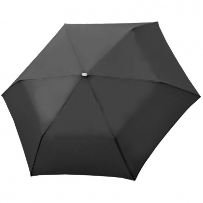 Зонт складной Carbonsteel Slim, черный, купол