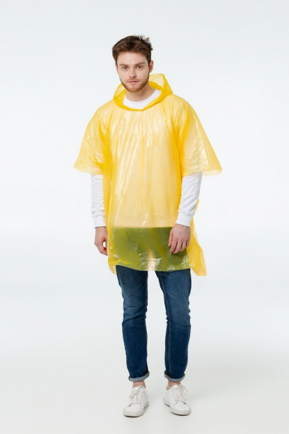 Дождевик-пончо RainProof, желтый, вид спереди