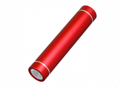 Универсальное зарядное устройство Power bank с фонариком 2600 mAh, красное
