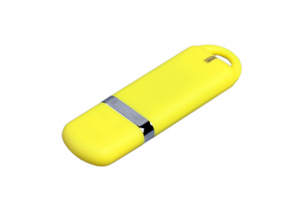 Флеш-накопитель промо прямоугольной формы с закругленными краями, жёлтый