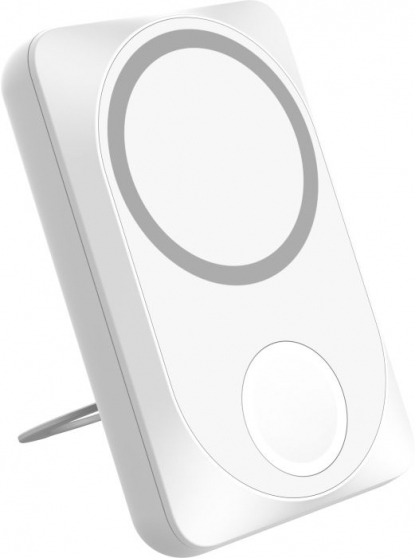 Беспроводная зарядная станция White 2в1 для Apple/Apple watch с покрытием Soft Touch, 10000 Mah
