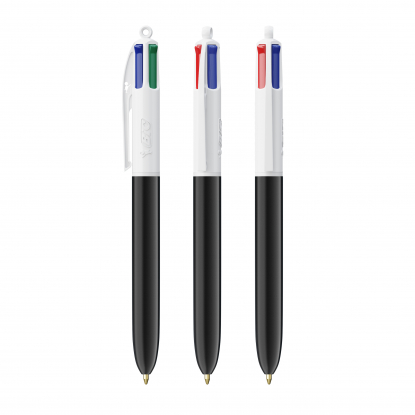 Шариковая ручка Bic 4 Colors, бело-чёрная