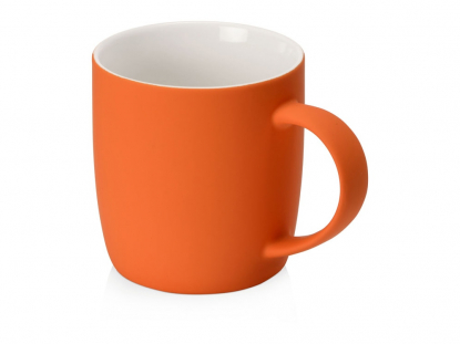 Кружка с покрытием soft-touch Dalgona, оранжевая