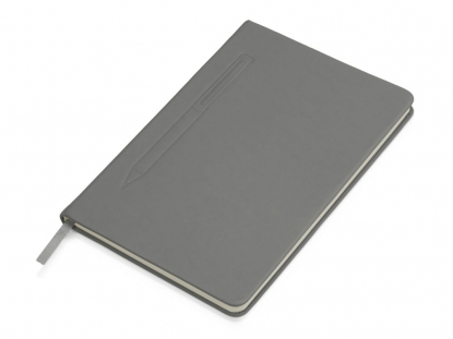 Блокнот А5 Magnet soft-touch с магнитным держателем для ручки, серый