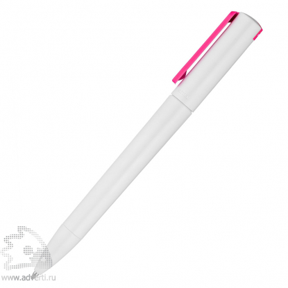 Шариковая ручка Split White Neon, розовая, клип в профиль