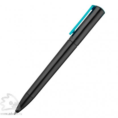 Шариковая ручка Split Black Neon, голубая, клип в профиль