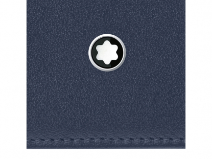 Визитница, Montblanc, синяя, знак Montblanc
