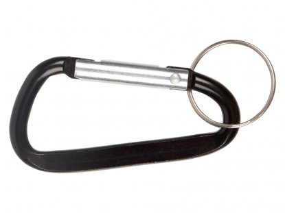 Брелок-карабин из переработанного алюминия Alumina, черный